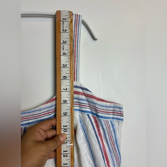 Gap Tall Midi Dress M Linen Blend Striped Summer Vacation Resort Old Money chic - Picture 14 of 16